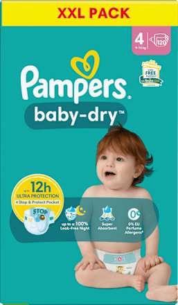 Windeln Baby Dry Gr. 4 Maxi (9-14 kg) XXL-Pack Pampers baby-dry