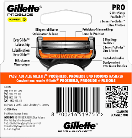Rasierklingen Fusion5 ProGlide Power Gillette