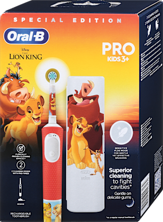 Pro Kids 3+ električna četkica za zube + etui Kralj lavova Oral-B