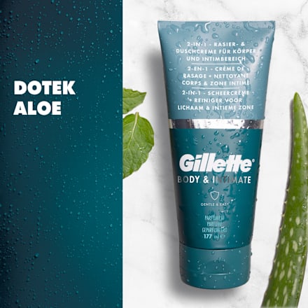 Body & Intimate krém na holení třísel s mycí emulzí 2 v 1 Gillette INTIMATE