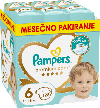 Plenice velikost 6 (13-18 kg), večje pakiranje Pampers Premium Care