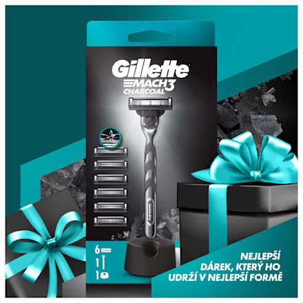 Mach3 Charcoal holicí strojek + 6 náhradních hlavic Gillette