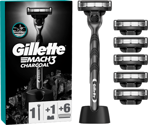 Mach3 Charcoal brijač sa stalkom + 6 britvica Gillette