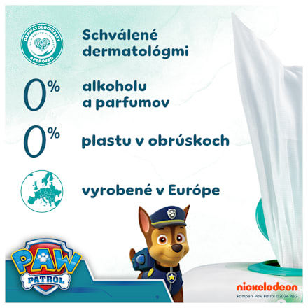 Detské vlhčené utierky Aqua - Paw Patrol Pampers Harmonie