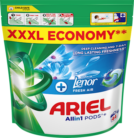 Pracie gélové kapsuly Allin1 Pods +Touch of Lenor Fresh, XXXL Ariel