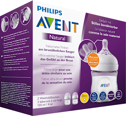 Babyflasche Natural, weiß, von Geburt an, 125ml PHILIPS AVENT
