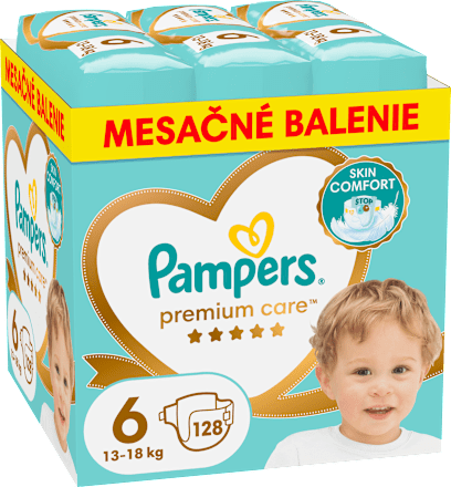 Plienky veľkosť 6 (13 - 18 kg) - mesačné balenie Pampers Premium Care