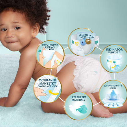 Plienky veľkosť 6 (13 - 18 kg) - mesačné balenie Pampers Premium Care