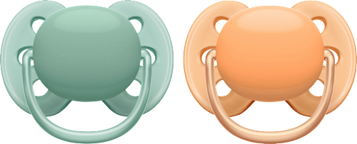 Schnuller ultra soft Silikon, apricot/grün, 0-6 Monate PHILIPS AVENT