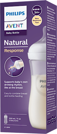 Шише за хранене с биберон Natural Response, 3+м PHILIPS AVENT