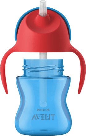 Trinkhalmbecher mit Griffen blau, ab 9. Monat, 200 ml  PHILIPS AVENT