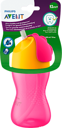 hrnek s ohebným brčkem růžový PHILIPS AVENT