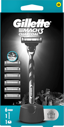 Aparat de ras Match3 Charcoal + stand+ 6 rezerve Gillette