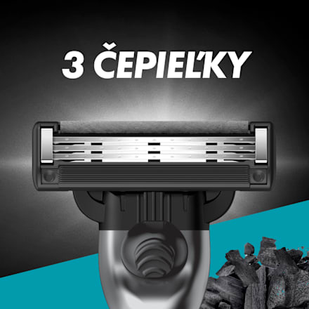 Pánsky holiaci strojček Charcoal + 1 náhradná hlavica Gillette