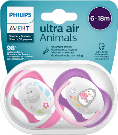 Smoczek uspokajający Ultra Air Collection (6-18m, girl) PHILIPS AVENT