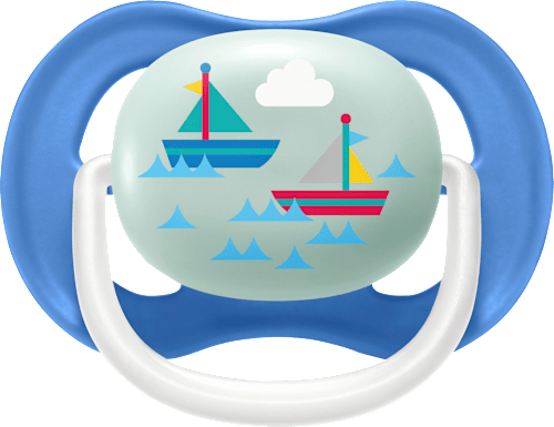 Schnuller ultra air happy Silikon, blau/weiß, 6-18 Monate PHILIPS AVENT
