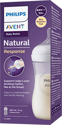 Шише за хранене с биберон Natural Response, 1+м PHILIPS AVENT