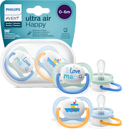 Suzete ultra air, 0-6 luni, albastru PHILIPS AVENT
