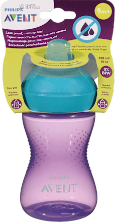 Lonček z ustnikom, 9 m+, 300 ml, vijoličen PHILIPS AVENT