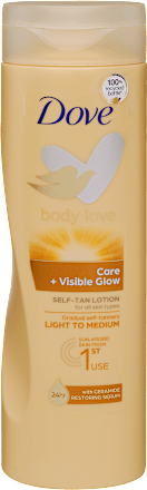 Önbarnító testápoló, világos-közepes árnyalat Dove
