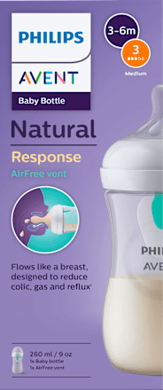 Babyflasche Natural Response AirFreeVentil, ab dem 3. Monat, 260ml PHILIPS AVENT