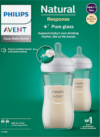 Sklenená dojčenská fľaša Natural Response, 240 ml - 1m+ PHILIPS AVENT