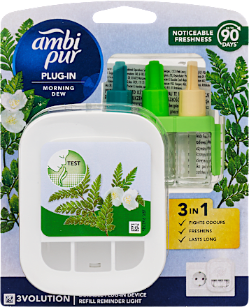 Elektromos légfrissítő készülék 3Volution Morning Dew utántöltővel Ambi Pur