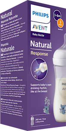 Babyflasche Natural Response weiß/Koala, ab dem 3. Monat, 260ml PHILIPS AVENT