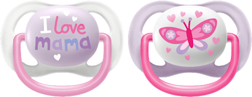 Schnuller ultra air happy Silikon, rosa/lila, 0-6 Monate PHILIPS AVENT
