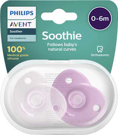 Schnuller Soothie Silikon, rosa/pink, 0-6 Monate PHILIPS AVENT