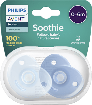 Schnuller Soothie Silikon, blau, 0-6 Monate PHILIPS AVENT