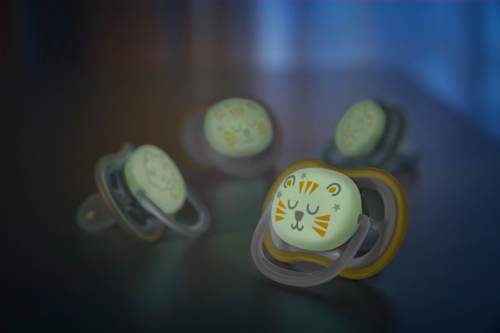 Schnuller ultra air Nighttime Silikon, gelb/grau,  ab 18 Monaten PHILIPS AVENT