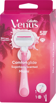 Dámsky holiaci strojček Comfortglide Sugarberry Scented Miami + 1 náhradná holiaca hlavica Gillette Venus