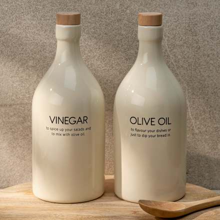 Flaschen-Set aus Dolomite für Essig & Öl (8x20 cm) Dekorieren & Einrichten