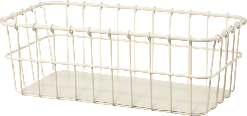 Korb aus Metall rechteckig, offwhite (30x15x10,5cm) keine Marke