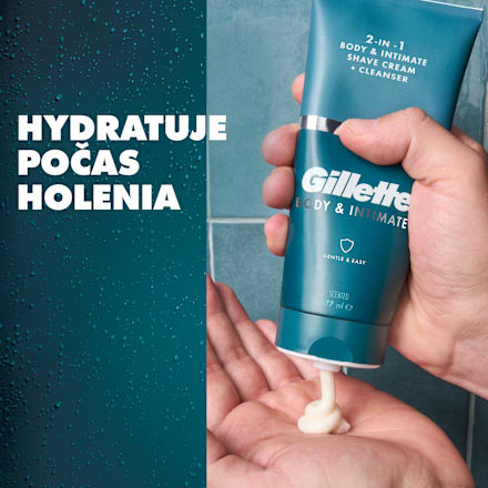 Krém na holenie & čistenie intímnych partií Body & Intimate 2v1 Gillette INTIMATE