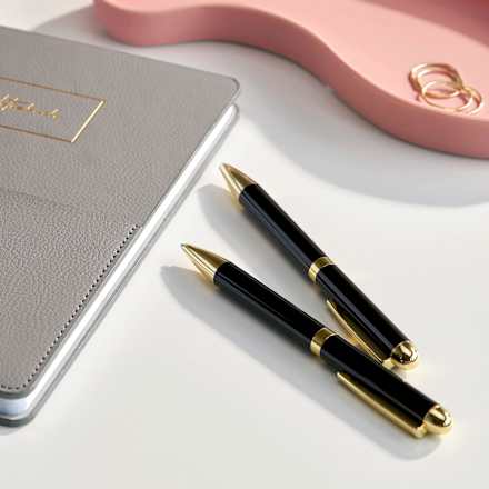 Kugelschreiber-Set aus Metall, schwarz/gold keine Marke