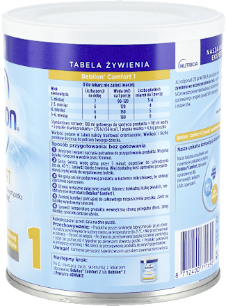 1 COMFORT ProExpert Mleko początkowe dla niemowląt  Bebilon