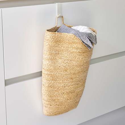 Aufbewahrungskorb flach zum Hängen, natur  keine Marke