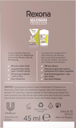 Antitranspirant Deocreme Maximum Protection Stress Control Rexona
