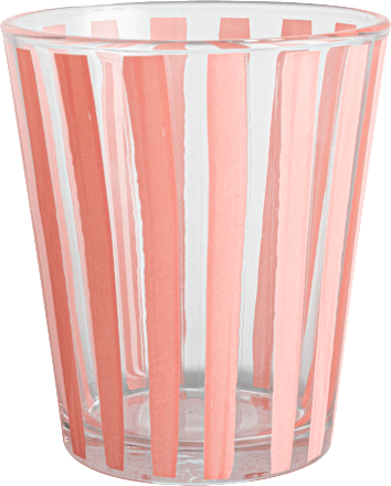 Trinkglas mit Streifen, rosa (340 ml) keine Marke