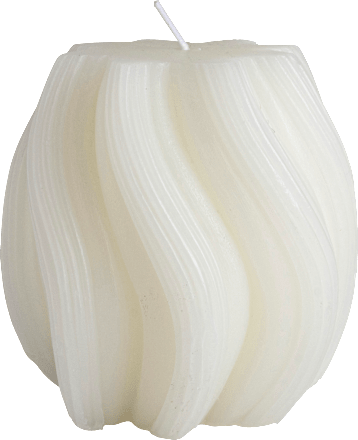 Kerze twisted groß, weiß (9,5x10cm) keine Marke
