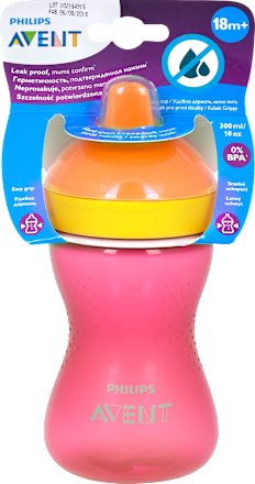 Bočica s tvrdim nastavkom 18 mj. +, 300 ml. – roza PHILIPS AVENT