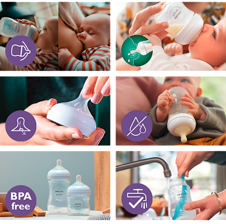 Sklenená dojčenská fľaša Natural Response - 1m+ PHILIPS AVENT
