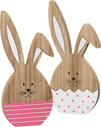 Holzhase, natur-pink Dekorieren & Einrichten