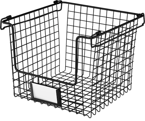 Korb aus Metall mit Papieretikett, schwarz (25,5x25,5x20cm) keine Marke
