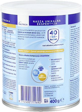 1 COMFORT ProExpert Mleko początkowe dla niemowląt  Bebilon