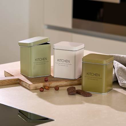 Aufbewahrungsdosen-Set aus Metall quadratisch, 3tlg Dekorieren & Einrichten