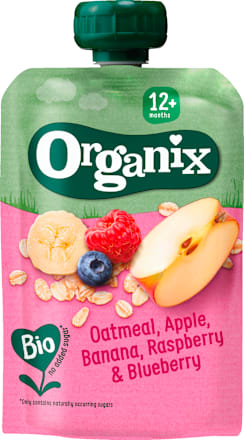 Gustare de ovăz mere banane zmeură și afine ECO 12+ Organix