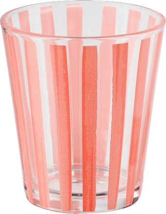 Trinkglas mit Streifen, rosa (340 ml) keine Marke